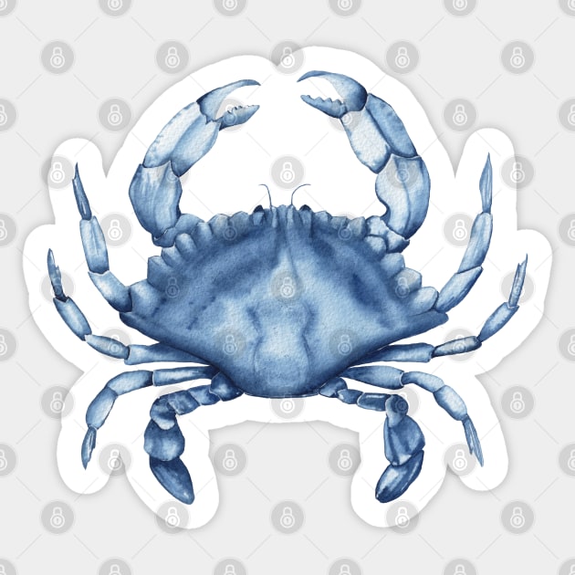 Watercolor blue crab Sticker by InnaPatiutko